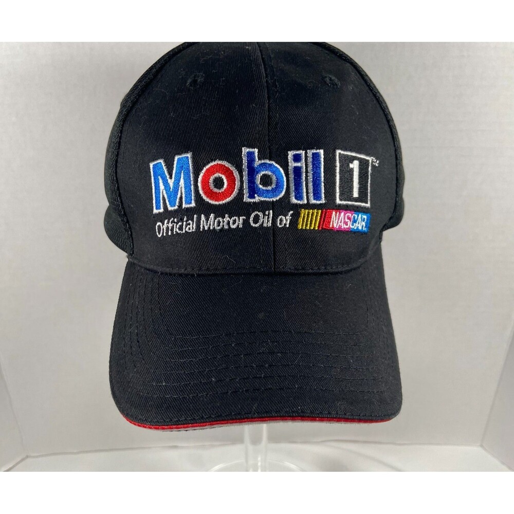 Mobil 1 NASCAR Official Motor Oil Black Adjustable Hat Cap BDA Racing